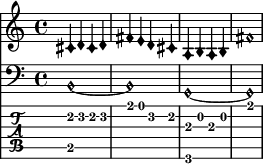 The motif for 'Chilly Nights, Quiet Winds' in musical notation.