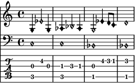 The motif for 'Windless Deserted Island' in musical notation.